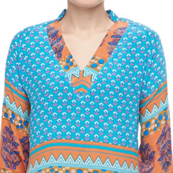 Tolani Chandra Long Printed Silk Tunic - Picture 3 of 5